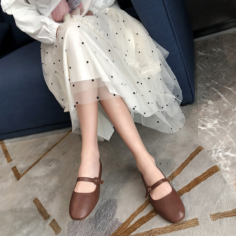 Flat Square Mary Jane Shoes