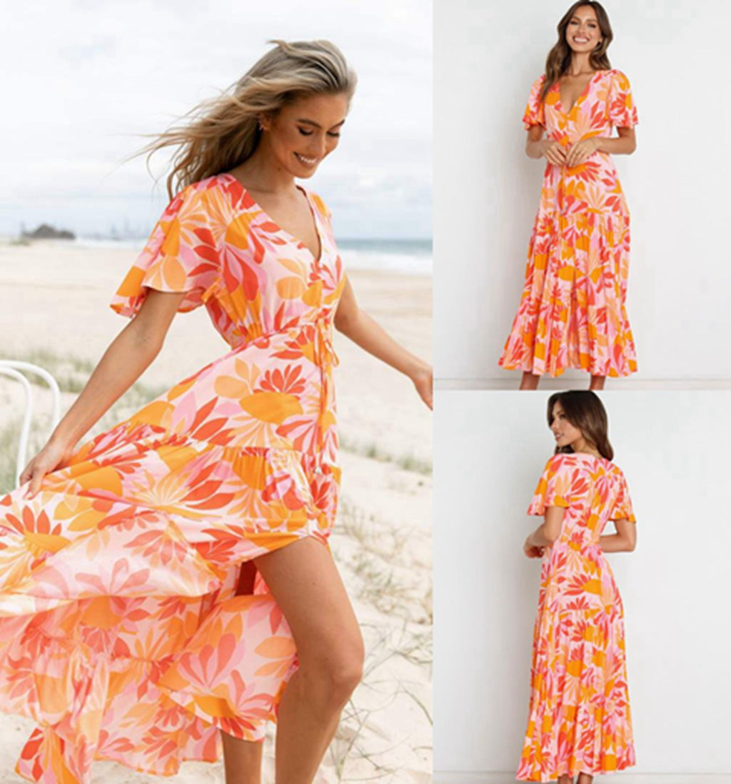 Long Sleeve V Neck Dress