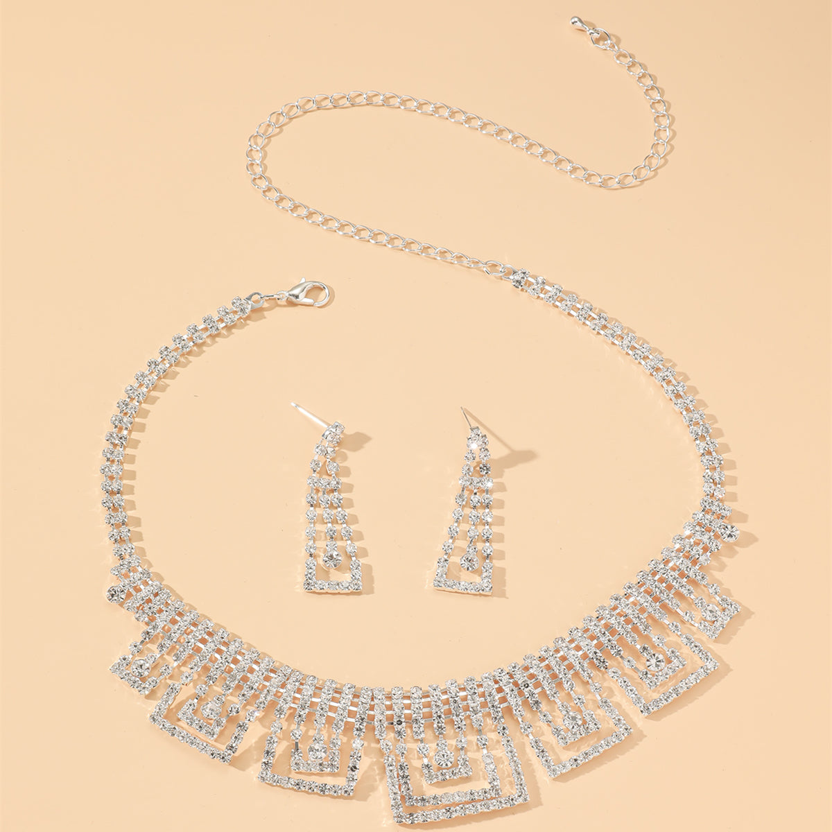 Tassel Alloy Rhinestone Jewelry Set