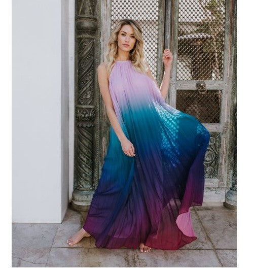 Neck Backless Loose Dress