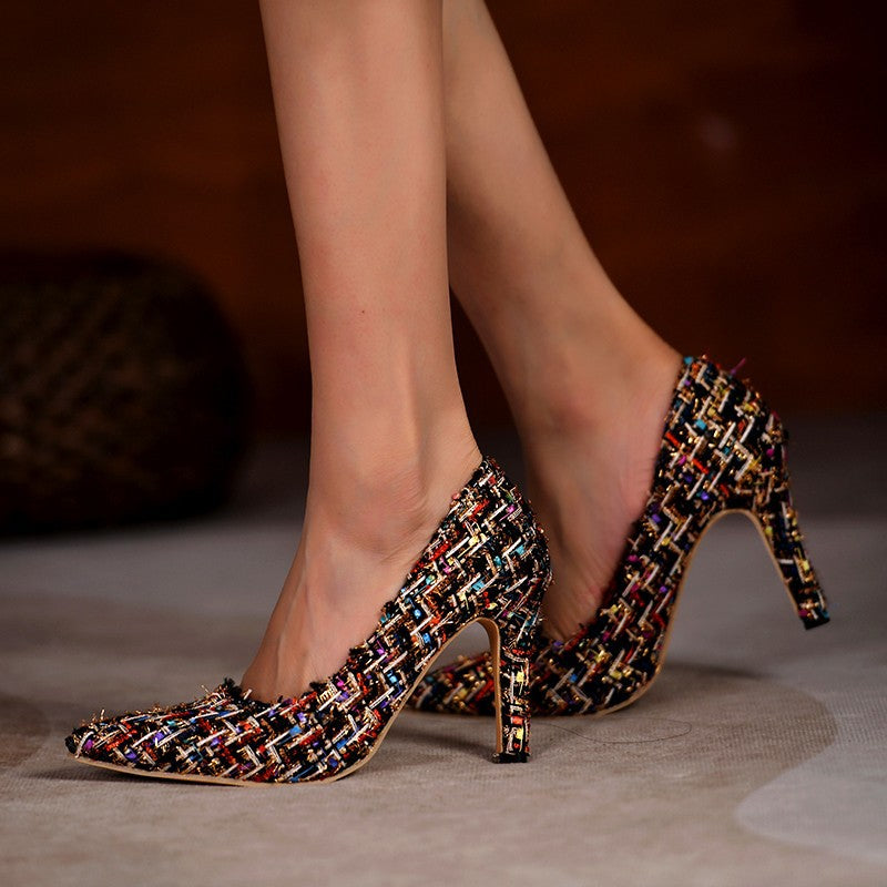 Colorful Shallow High Heel Shoes