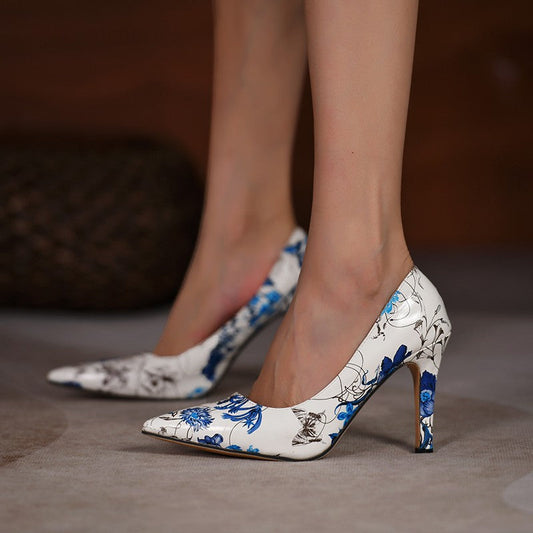 Pointed Toe Graffiti Stiletto Shoes