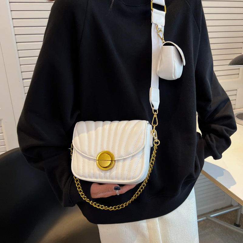 Chain Buckle Shoulder Bags