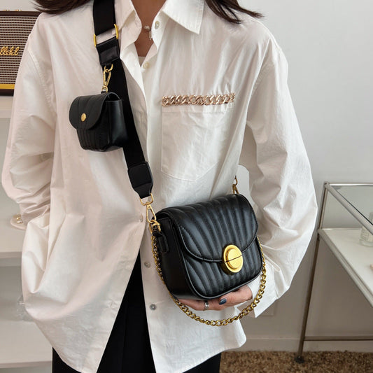 Chain Buckle Shoulder Bags