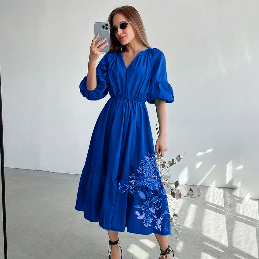 Puff Sleeve Waist Dress