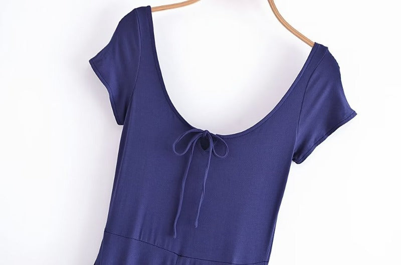 Square neck waist dress