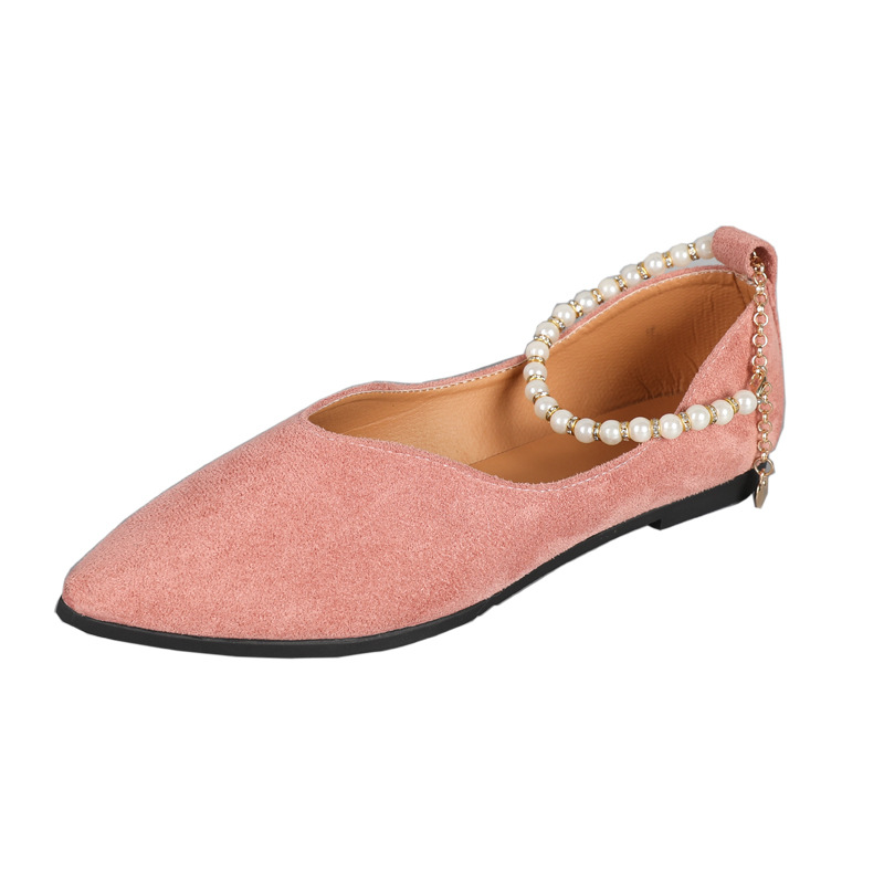 Pearl Solid Color Flat Shoes